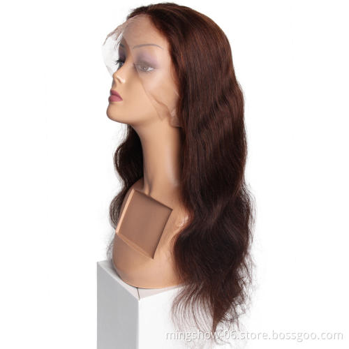Wholesale 360 lace front wig human hair brown color